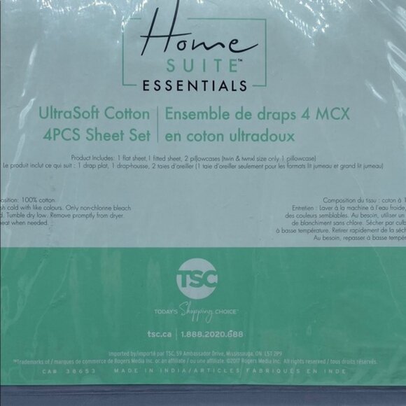 Home Suite Essentials UltraSoft Cotton Twin XL 3 Piece Sheet Set Lavender - Picture 4 of 8